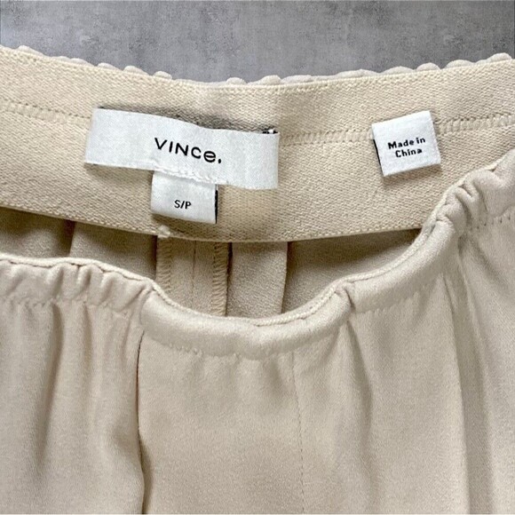 VINCE Pants Womens Size Small Tan Straight Leg Pleated Front Pull On Trousers - Picture 14 of 16